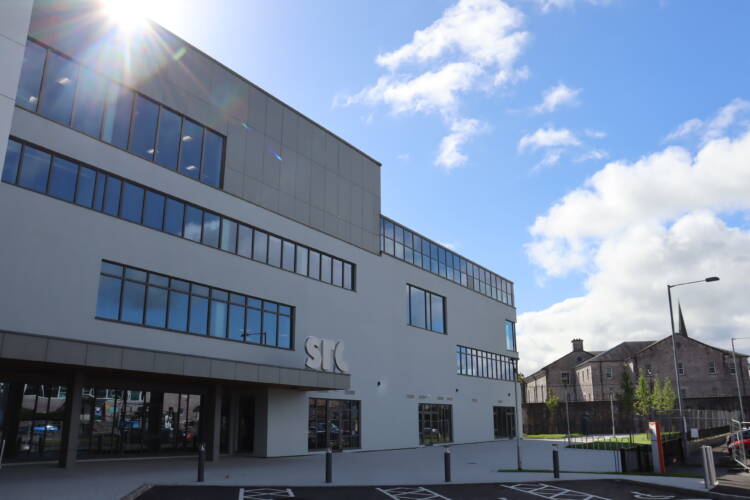 Exterior of the large and modern SRC Armagh campus